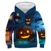 Sudaderas de Otoño Cabeza de Calabaza de Halloween Sudaderas con Estampado 3D Niños Niñas Sudaderas con Capucha Pulóver Tops Moda Infantil