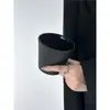Taza de Vidrio Negro Mate, Estilo Ins de Alta Gama, Taza de Café Leche para Beber de Aspecto Caro, Taza de Té, Taza para Bebidas