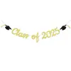 Banner Clase de 2025 Decoración para Fiesta de Graduación 2025 Banderines Brillantes Decoración para Fiesta de Graduación