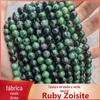 Atacado de fábrica natural vermelho verde tesouro contas soltas contas redondas rubi em Zoisite jóias acessórios comércio exterior transfronteiriço