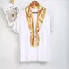 Lenço de Seda Largo Longo Estampado para Mulheres, Faixa de Cabelo, Fita Decorativa, Versátil Diagonal Estilo Coreano de Verão, Lenço Profissional Diagonal para Camisa