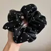 Scrunchie de Satén con Puntos de Terciopelo Coreano Sencillo Suave Versátil Alta Elasticidad Goma para el Cabello Accesorio para el Cabello Estilo Nuevo