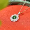 Yuebao Jewelry Plata de Ley S925 Jade Vintage Lujo Ligero Moda Hilo de Huevo Girasol Colgante Elegante Versátil Colgante de Plata