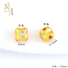 Cuentas Cilíndricas con Agujero Pasante del Mantra de Seis Palabras Esmaltadas Chapadas en Oro Accesorios para Joyería DIY Versátiles Monedas con Agujero Pasante Accesorios Venta al por Mayor