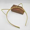 Diadema con Orejas de Gato Huecas de ABS Transfronteriza Linda Diadema para Niña para Usar por Fuera con Broche de Diente Hebilla de Tiburón Grande
