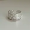 Anillo Tejido de Diseñador Único para Mujer, Anillo Abierto Elegante Estilo Coreano de Artesanía Pesada Vintage, Anillo para Dedo Índice Personalizado de Moda