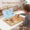 Bandeja organizadora de bloques de construcción de madera maciza para niños, estante de clasificación y almacenamiento, mesa de bloques de construcción y bandeja educativa de madera