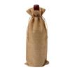 Bolsa de lino con cordón 15*35cm embalaje de regalo para vino de uva champán bolsa de lino a prueba de polvo impresión