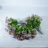 Crisantemo artificial de cuatro cabezas transfronterizo en rojo, blanco y azul para decoración del hogar y de bodas, flores artificiales y flores secas al por mayor