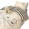Juego de cama de tres piezas para dormitorio de estudiante universitario, estilo sábana bajera, 100% algodón puro, funda nórdica, sábana, ropa de cama, juego de seis piezas para colchón