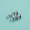 Cuentas espaciadoras ovaladas de rosa de plata esterlina S925, cuentas sueltas hechas a mano, cuerda trenzada con cuentas, accesorios para pulseras de perlas de cristal