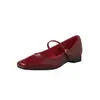 Fundo silencioso, deslocamento confortável, não cai o calcanhar, couro bovino, sapatos Mary Jane, outono 2026, salto baixo, bico quadrado, couro genuíno, fivela única, sapatos femininos