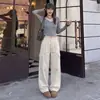 Pantalones Casuales Largos Retro de Cintura Alta Estilo BF para Mujer Otoño 2026 Holgados con Bolsillo con Cremallera High Street