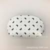 Bolsa de cosméticos con lazo de color sólido estilo coreano bolsa de aseo portátil simple linda semicírculo bolsa de almacenamiento almacenamiento viaje