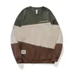 Sudadera Pesada Estilo Retro Americano Jerryeno para Hombre Primavera Holgada Marca de Moda Camiseta de Manga Larga con Combinación de Colores Primavera y Otoño Tops de Moda para Hombre