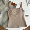 Nuevos Productos Otoño/Invierno 6999 # Top básico versátil de cuello cuadrado, cómodo y transpirable, con copas fijas integradas y un hermoso diseño en la espalda