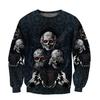 Suéter de cuello redondo personalizado de comercio exterior transfronterizo para hombre, camiseta holgada de moda de otoño, top con estampado de calavera 3D para hombre