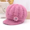 Chapéu de tricô para mulheres de meia-idade e idosas, outono e inverno, com veludo e espessado para aquecimento, chapéu de lã, mãe, avó, senhora idosa, proteção contra o frio, chapéu com proteção para as orelhas