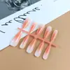 Unhas Artificiais Gradiente Personalizadas de 10 Peças, Adesivos de Unha Gradiente Prontos, Óleo Selante Top Coat UV, Unhas de Pressionar