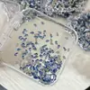 Rhinestones Azuis K9 Brilhantes para Nail Art Formato Irregular Base Plana Tamanho Pequeno Pacote Misto Ornatos Super Brilhantes em Formato de Coração Pedras para Unhas Borda Chanfrada Atacado