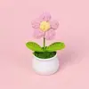 Flor de Pompón de Ganchillo Transfronteriza Planta Verde Artificial Planta en Maceta Hilo Corazón con Forma de Regalo para Enamorados Muñeca Decoración de Escritorio Adorno