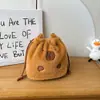 Super Linda Capibara Bolsa de Almacenamiento con Cordón Cordón Bolsa Trendy Nueva Capibara Dibujo Animado Creativo Bolsa de Felpa