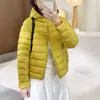 26 Otoño Invierno Nuevo Estilo Coreano 90 Pluma de Pato Blanca Cremallera Doble Capucha con Costillas Ligera Chaqueta Abrigo de Plumas H091819