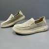 Nuevos zapatos casuales de tela transpirable para hombre para todas las estaciones, slip-on de moda para el día a día y para ir al trabajo, zapatos perezosos para jóvenes