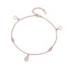 Tobillera de Plata de Ley 925 Trébol de Cuatro Hojas para Mujer Diseño de Nicho Lujo de Entrada Simple Fritillaria Blanca Circonita Estrella Calabaza Pie