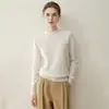 Nuevo suéter de punto para mujer, 100% cachemir puro, cuello redondo, color liso, elegante, estiliza la figura y cálido