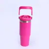 Nova Caneca Térmica a Vácuo de Aço Inoxidável de Parede Dupla 20oz 30oz com Alça Portátil, Caneca com Canudo, Caneca de Café para Carro ao Ar Livre
