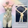 Traje de bondage sexy com entrepernas aberto e design sem remoção, conjunto de lingerie sedutor transparente quente