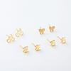 Banhado a cobre 18K Ouro Estéreo Ouro Brilhante Borboleta Simples e Dupla Pendurada Brincos de Borboleta 925 Prata DIY Brincos Material