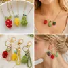 Frutas artificiais frescas coloridas cereja de cristal uva DIY brincos tecidos com miçangas, colares, acessórios de chave