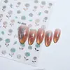 Populares Calcomanías para Uñas Estilo Chino de Porcelana Azul y Blanca con Mariposa de Lámina Dorada y Diseño en Degradado Azul