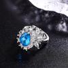 Celebridad de internet en vivo venta caliente Nuevo zafiro artificial brillante ovalado anillo abierto colgante collar femenino traje