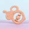 Nuevo sonajero de animales de haya de madera de dibujos animados DIY para bebé, accesorios para juguetes de dentición, fabricantes de origen, en stock
