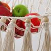 Cuerda de Algodón Tejida Colgante de Pared Bolsa de Red para Almacenamiento de Juguetes Cesta Colgante de Frutas para Cocina Decoración de Pared Tejido Artístico de Algodón