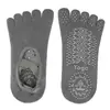Calcetines de Yoga de Cinco Dedos con Correa de Venta Caliente Transfronterizos, Calcetines Antideslizantes para Deporte Fitness en Interiores con Talón de Felpa