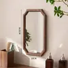 Espejo de pared, espejo de maquillaje, espejo retro estilo chino, espejo de pared autoadhesivo, espejo de tocador de pared para el hogar, estilo retro