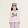 Camiseta de Manga Larga Estampada Cepillada para Niños, Estilo Nuevo para Primavera, Top con Estampado Lindo para Niños y Niñas -210036