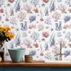 Pegatina de Pared Floral Romántica Autoadhesiva Papel Tapiz Resistente a la Humedad y al Moho Ecológico Lujo Ligero Decorativa para Pared de Dormitorio Armario Renovación