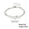 Pulseira de Aço Titânio Cortado Corrente Cruzada Corrente com Contas Dupla Corrente com Pingente de Avião Simples Pulseira de Aço Inoxidável 304
