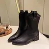 Botines de moda con tacón grueso para mujer, nueva colección otoño/invierno 2026, estilo retro, forro de una sola capa, punta fina, botas de vaquero occidentales, botas Martin