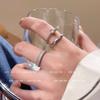 Anillo de tres piezas de diamante simple para mujer, moda elegante, alta calidad, versátil, nicho, anillo geométrico, joyería al por mayor