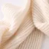 Bufanda de punto 100% cachemira pura de color liso, cálida para otoño e invierno, unisex, calentador de cuello versátil y moderno