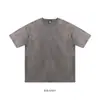 250G Código US Talla GRANDE Algodón Lavado Camiseta Vieja Verano Hombres y Mujeres Retro Lavado Manga Corta