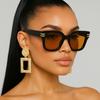 Nuevas gafas de sol tipo caja para hombre y mujer, moda europea y americana, gafas decorativas para fotos callejeras, tendencia coreana, gafas de sol de personalidad simple