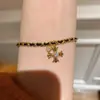 Luxo Leve Retrô Francês Corda Preta Tecida Pequena Pulseira Cruz Amor Moda Nicho Elegante Versátil Joias Exquisitas