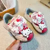Zapatos Casuales de Lona para Niñas 2026 Hello Kitty Velcro Suela Suave Antideslizante Transpirables Cómodos Lindos Dibujos Animados Bonitos Versátiles